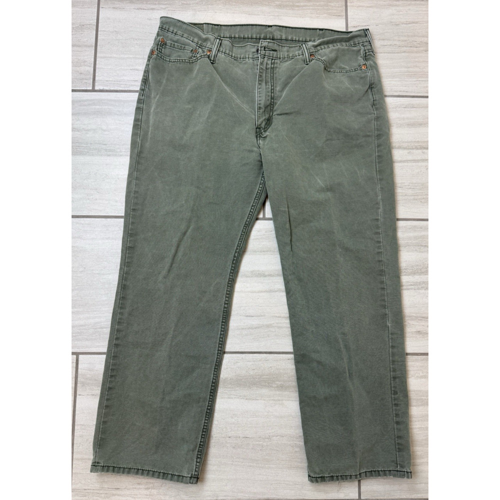 Levis 514 Straight Leg Pants Men 40x29 (actual) Green Khaki Chino Cotton Patina